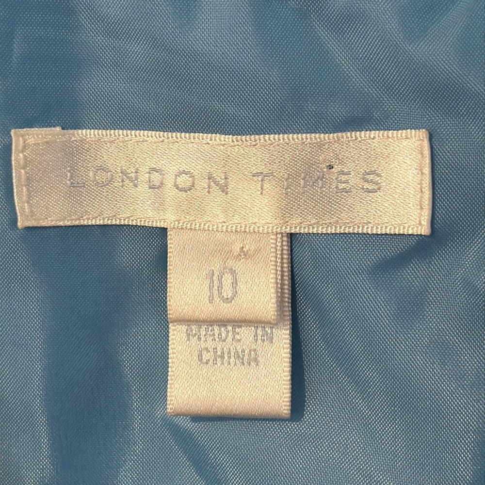 LONDON TIMES Linen Blend Fully Lined Hidden Zipper Sleeveless Dress NWT - Picture 4 of 13